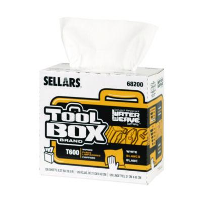 Sellars TOOLBOX WaterWeave T600 Wipers, 1-Ply, 8.27 x, 16.5, White, 126 Sheets/Box, 10 Boxes/Carton (68200)
