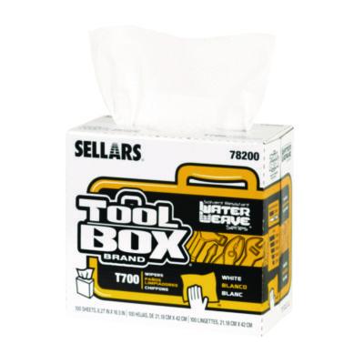 Sellars TOOLBOX WaterWeave T700 Wipers, 1-Ply, 8.27 x 16.5, White, 100 Sheets/Box, 8 Boxes/Carton (78200)