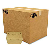 GEN Reclosable Kraft Take-Out Box, 30 oz, 5.06 x 4.27 x 2.4, Brown, Paper, 450/Carton (PAPERBOX1)