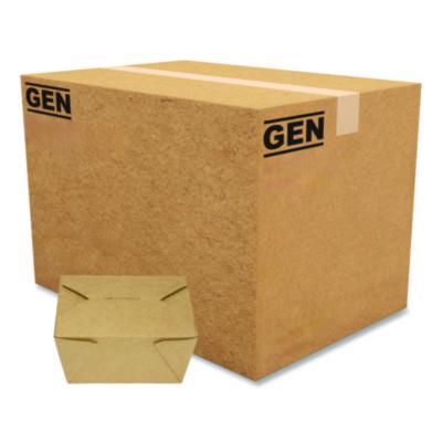 GEN Reclosable Kraft Take-Out Box, 30 oz, 5.06 x 4.27 x 2.4, Brown, Paper, 450/Carton (PAPERBOX1)