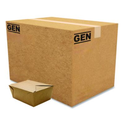GEN Reclosable Kraft Take-Out Box, 110 oz, 8.93 x 6.65 x 3.5, Brown, Paper, 160/Carton (PAPERBOX4)