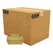 GEN Reclosable Kraft Take-Out Box, 48 oz, 6.93 x 5.62 x 2.4, Brown, Paper, 300/Carton (PAPERBOX8)