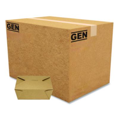 GEN Reclosable Kraft Take-Out Box, 48 oz, 6.93 x 5.62 x 2.4, Brown, Paper, 300/Carton (PAPERBOX8)