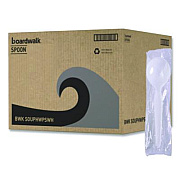 Boardwalk Heavyweight Polystyrene Cutlery, Soup Spoon, Plastic, White, 1,000/Carton (SOUPHWPSWH)