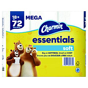 Charmin Essentials Soft Bathroom Tissue, Septic Safe, 2-Ply, White, 330 Sheets/Roll, 18 Rolls/Carton (04535)