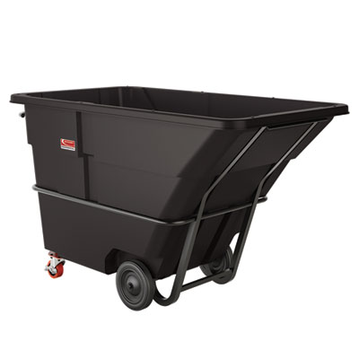 Suncast Commercial 2 cu yd Standard Duty Tilt Truck, Forkliftable Frame, 1,400 lb Capacity, Black (RMTTSD200D)