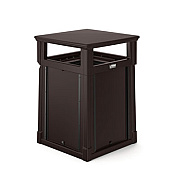 Suncast Commercial Resin Customizable Garbage Can with Covered Lid, 34.4 gal, Plastic, Java (RMCC3501)