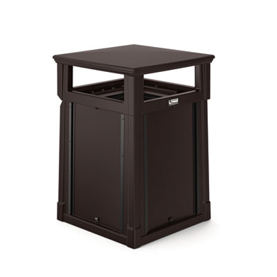 Suncast Commercial Resin Customizable Garbage Can with Covered Lid, 34.4 gal, Plastic, Java (RMCC3501)