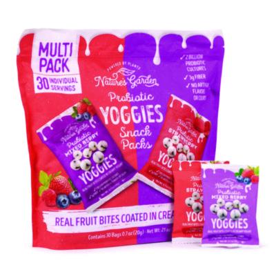 Nature's Garden Probiotic Yoggies Variety Snack Pack, Assorted Flavors, 0.7 oz Bag, 30/Carton (22002303)