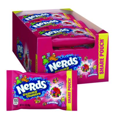 NERDS Rainbow Gummy Clusters Share Pack, Assorted Flavors, 3 oz Packet, 12/Carton (22002360)