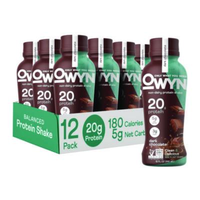 OWYN 20 g Protein Drink, Chocolate, 12 oz Bottle, 12/Carton (38200001)