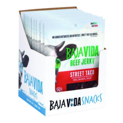 Baja Jerky Beef Jerky Street Taco Snack Pack, Street Taco, 1 oz Packet, 12/Carton (22002308)