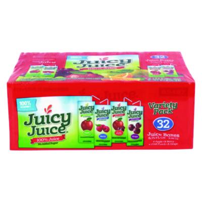Juicy Juice Juice Box Variety Pack, Assorted Flavors, 6.75 oz. Box, 32/Carton (22002370)