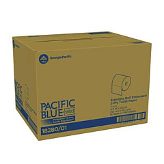 Georgia Pacific Professional Pacific Blue Select Bathroom Tissue, Septic Safe, 2 Ply, White, 550 Sheets/Roll, 80 Rolls/Carton (1828001)