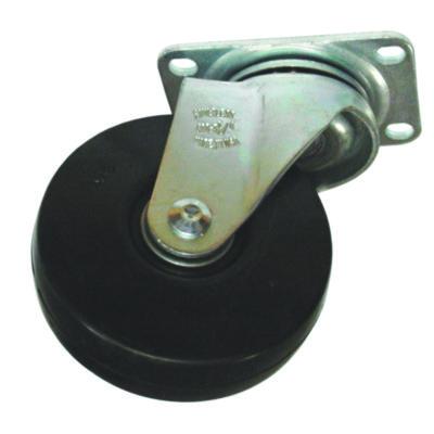 Rubbermaid Commercial 4" Caster for the 3/4" Std Duty Tilt Truck, Rigid Mount Plate, 4" Wheel, Black/Gray (1013L2)
