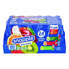 Juice Drink Variety Pack, Snapple Apple, Fruit Punch, Kiwi Strawberry, 20 oz Bottle, 24/Carton (22000813)