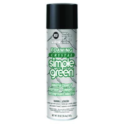 Simple Green Foaming Crystal Industrial Cleaner and Degreaser, 20 oz Aerosol Can, 12/Carton (19010)