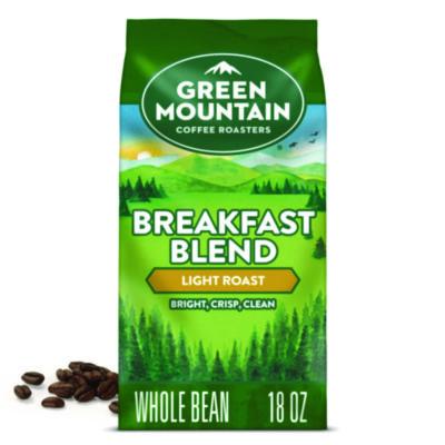 Green Mountain Coffee Breakfast Blend Whole Bean Coffee, 18 oz Bag (7567EA)