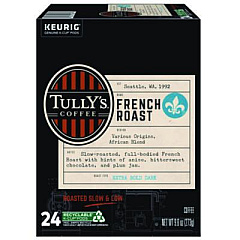 Tully's Coffee French Roast Coffee K-Cups, 24/Box (192619)