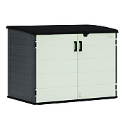 Suncast Stow-Away Horizontal Shed, 70 cu ft, 5 ft 10.5" x 3 ft 8.25" x 4 ft 4", Peppercorn/Passive/Black (BMS4780)
