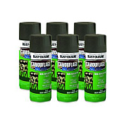Rust-Oleum Camouflage Spray Paint, Flat Deep Forest Green, 12 oz Aerosol Can, 6/Carton (279175CT)