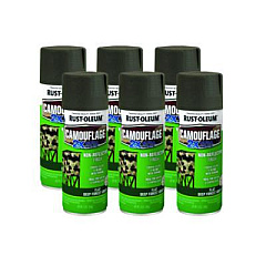 Rust-Oleum Camouflage Spray Paint, Flat Deep Forest Green, 12 oz Aerosol Can, 6/Carton (279175CT)