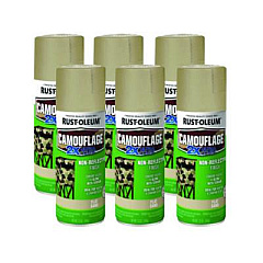 Rust-Oleum Camouflage Spray Paint, Flat Sand, 12 oz Aerosol Can, 6/Carton (339004CT)