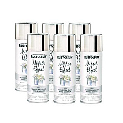Rust-Oleum Specialty Mirror Effect Spray Paint, High Gloss Mirror, 6 oz Aerosol Can, 6/Carton (301494CT)