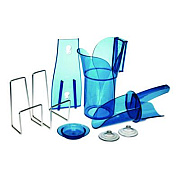 San Jamar Saf-T-Scoop and Guardian System for Ice Machines, 12 oz to 16 oz Ice Scoop, Transparent Blue, 50/Carton (SI7000)