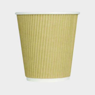 Karat Ripple Hot Cups, 10 oz, Paper, Kraft/White, 500/Carton (CKRC510)