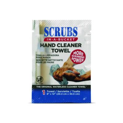 SCRUBS Hand Cleaner Towels, 1-Ply, 12 x 8, Citrus, Blue/White, 100 Packets/Carton (42201)