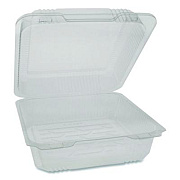 Pactiv Evergreen SmartLock PET Hinged Lid Bakery Container, 8.75 x 8.25 x 3.63, Clear, Plastic, 200/Carton (0CAH09700000)