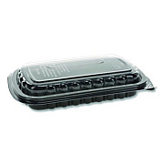 Pactiv Evergreen MealMaster Rib Container, 10 x 7.1 x 2.1, Black/Clear, Plastic, 90/Carton (0CNC10700DZY)