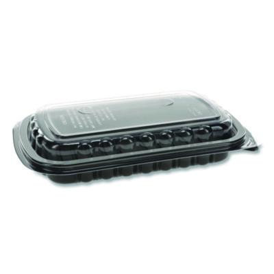 Pactiv Evergreen MealMaster Rib Container, 10 x 7.1 x 2.1, Black/Clear, Plastic, 90/Carton (0CNC10700DZY)
