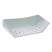Pactiv Evergreen Paperboard Food Tray, 3 lb, 7.75 x 5.1 x 2.1, Red/White, 500/Carton (D3T)