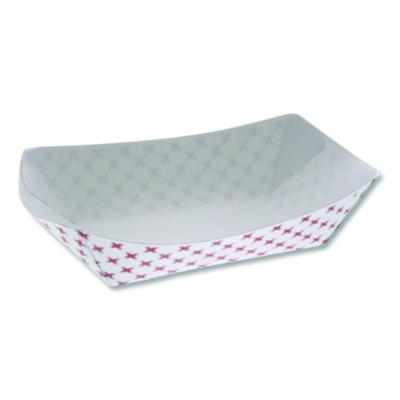 Pactiv Evergreen Paperboard Food Tray, 3 lb, 7.75 x 5.1 x 2.1, Red/White, 500/Carton (D3T)