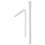 Dart Wrapped Super-Jumbo Flexible Straws, 7 5/8", White, 10000/carton (875WX)
