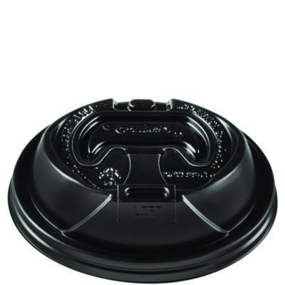 Dart Optima Reclosable Lids for Hot Paper Cups, Fits 12 oz to 24 oz Hot Cups, Plastic, Black, 1,200/Carton (OPT1224TGB)