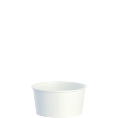 SOLO Double Poly Paper Food Container, 6 oz, 3.83" Diameter x 1.99" h, White, 1,000/Carton (VS606X02050)