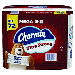Charmin Ultra Strong Bathroom Tissue, Septic Safe, 2-Ply, White, 220 Sheets/Roll, 18 Rolls/Pack (11105)