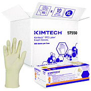 Kimtech PFE Latex Exam Gloves, Powder-Free, X-Large, 6.3 mil Thick, 9.5" Long, Natural, 1,000/Carton (57550)