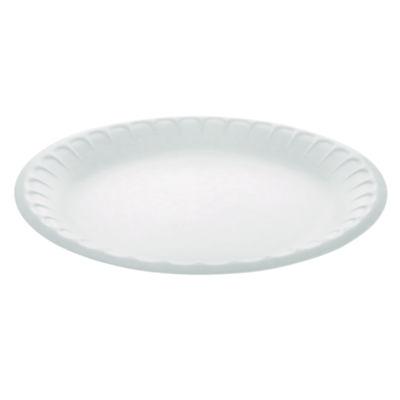 Pactiv Evergreen Placesetter Satin Non-Laminated Economy Foam Dinnerware, Plate, 9" dia, White, 500/Carton (YTH10009STEC)