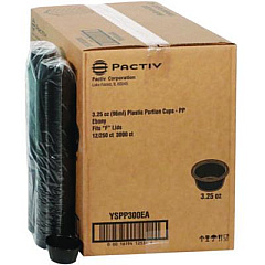 Pactiv Evergreen Plastic Portion Cup, 3.25 oz, Black, 3,000/Carton (YSPP300EA)