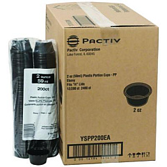 Pactiv Evergreen Plastic Portion Cup, 2 oz., Black, 2,400/Carton (YSPP200EA)