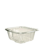 Dart ClearPac SafeSeal rPET Tamper-Resistant/Evident Containers, Embossed Bottom, 32 oz, 6.37 x 7.15 x 2.58, Clear, 200/Carton (CH32DERF)
