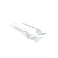 Pactiv Evergreen Fieldware Cutlery, Individually Wrapped, Mediumweight Fork, Plastic, White, 1,000/Carton (FKFWCH)