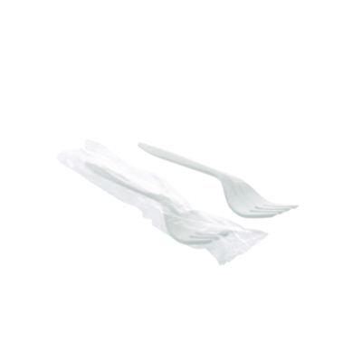 Pactiv Evergreen Fieldware Cutlery, Individually Wrapped, Mediumweight Fork, Plastic, White, 1,000/Carton (FKFWCH)