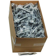 Pactiv Evergreen Meadoware Cutlery, Individually Wrapped, Medium Heavyweight Fork, Plastic, Black, 1,000/Carton (MKFE)