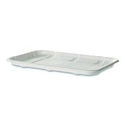 Eco-Products Meat and Produce Food Trays, 8.5 x 6.2 x 0.5, White, Sugarcane Fiber, 400/Carton (EPMP2SNFA)