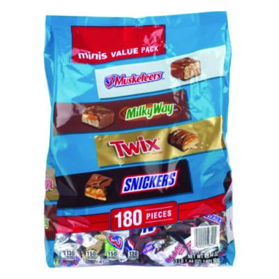MARS Minis Variety Pack, Chocolate, 49.44 oz Bag, 180 Pieces (22002451)